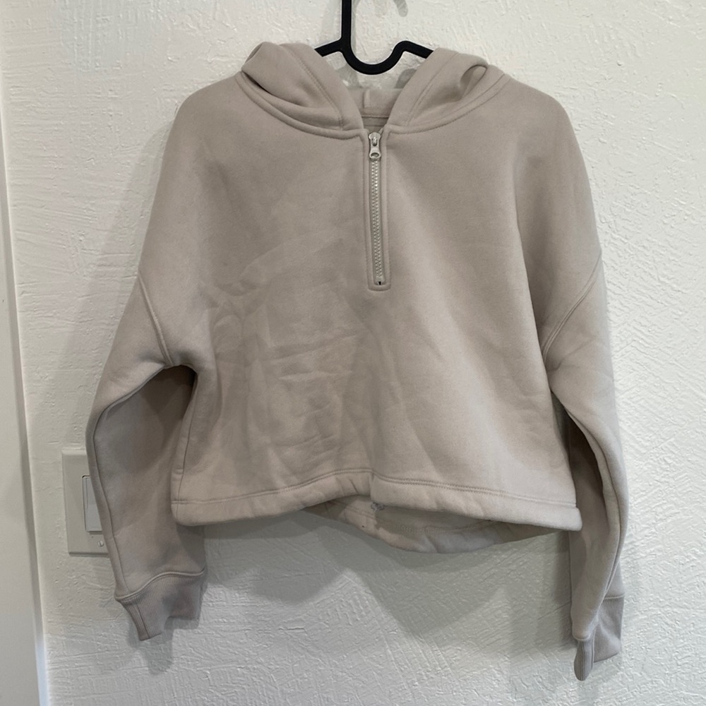 1/4 pull over crop hoodie
